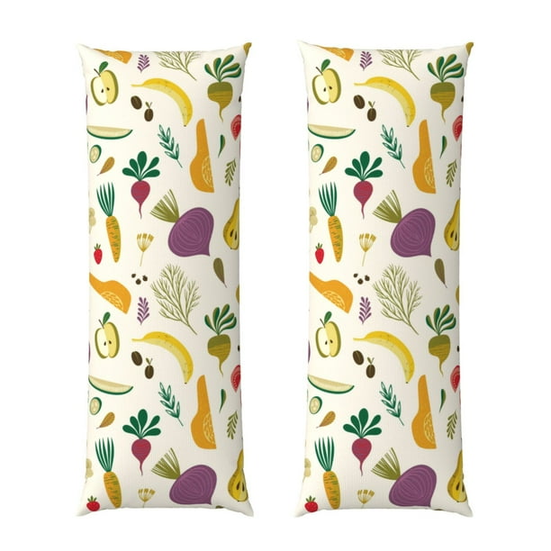 Balery Vegetable Funda Protectora para Almohada Corporal de Algodón Hipoalergénico con Cierre(55 x 21 pulgadas), Almohadas No Incluidas