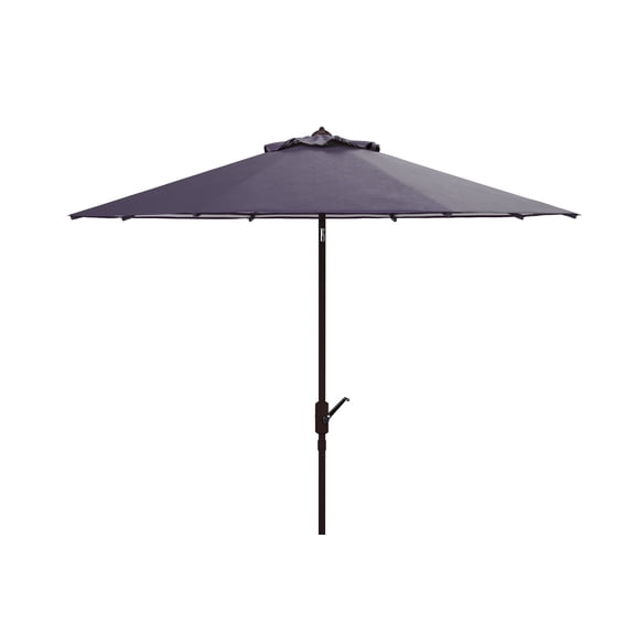 SAFAVIEH Outdoor Collection Athens 11-Foot Round Crank Umbrella Navy/White