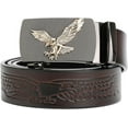 thumbnail image 2 of Click Sliding Eagle Belt with Automatic Buckle, Genuine Leather Ratchet Belt - Eagle Print Adjustable Slide Belt, 2 of 11