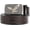 Brown, variant on Genuine Leather Ratchet Belt with Automatic Buckle, Eagle Print Adjustable Slide Belt - Click Sliding Eagle Buckle