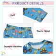 thumbnail image 3 of FORMRS Long Sleeve Top and Pants Pajama Set for Niños 2-Piece Sleepwear, Sizes 18M-8Y, Blue Cartoon Truck Pattern, 3 of 6