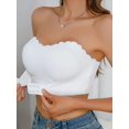 thumbnail image 1 of Seamless Wave-Edge Women'S Bralette - Front Closure, Wireless, Full Coverage, Solid White, Soft Nylon & Elastane Blend, Comforta, 1 of 6