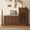 Brown, variant on Retro Carved Entryway Shoe Bench, Versatile Multi-Arrangement Design with Storage Drawer