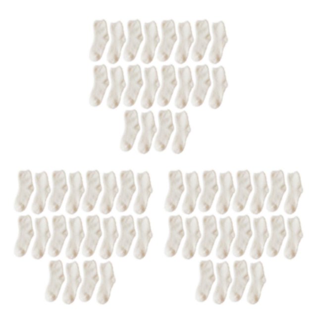 kurtrusly 10pieces Exquisite Craft Soft Texture Extra Elasticity Thick Socks For Warmth No Loose Thread Wear-resistant White 3Set