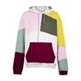 thumbnail image 2 of Fesfesfes Men's Hooded Loose Personality Color Matching Fashion Couples Hooded Sweatshirt Tops on, 2 of 8