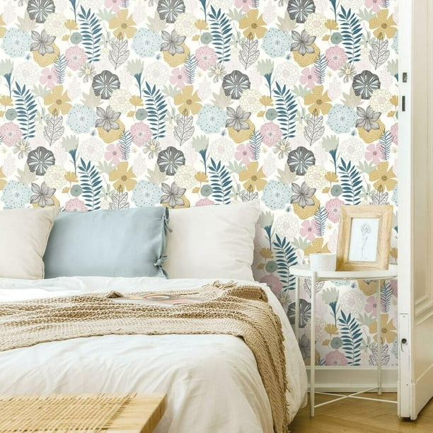 Roommates Perennial Floral Peel Stick Wallpaper Walmart Com Roommates Perennial Floral Peel Stick Wallpaper Walmart Com