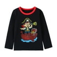 thumbnail image 6 of HILEELANG Toddler Boys（18M-7Y) Shirt 3-Pack Robot And Boat Graphic Long-Sleeve Tees Winter Cotton Casual Crewneck T-Shirts Sets 4T, 6 of 10