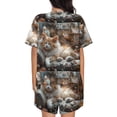 thumbnail image 6 of Fotbe Serene Kitten Kingdom Print Pajama Set for Women 2 Piece Loungewear Short Sleeve Tops and Shorts Set Soft Sleepwear-X-Large, 6 of 7