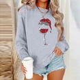 thumbnail image 2 of Amzcrzy Chandail de Noël pour Femmes Mode Manches Longues Col Rond T-Shirt Impression Verre de Vin Rouge Ample Grande Taille Chandail Tops, 2 of 4