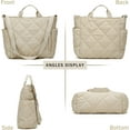 thumbnail image 3 of Kukuzhu Puffer Tote Bag Women Quilted Crossbody Handbag Lattice Padded Hobo Puffy Purse Casual Satchel Bag, 3 of 5