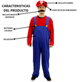 thumbnail image 3 of Disfraz Mario Plomero FX Costumes Rojo Talla Chica, 3 of 3