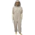 thumbnail image 4 of Traje de apicultura beige con capucha y guantes desmontables, talla grande, fabricado en poliéster para máxima protección, 2XL, 4 of 5