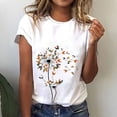 thumbnail image 2 of T-shirts d'Été Décontractés pour Femmes Col Rond Manches Courtes Tee Graphique Tendance Basique Confortable Coupe Ample Blouses Chandail, 2 of 6