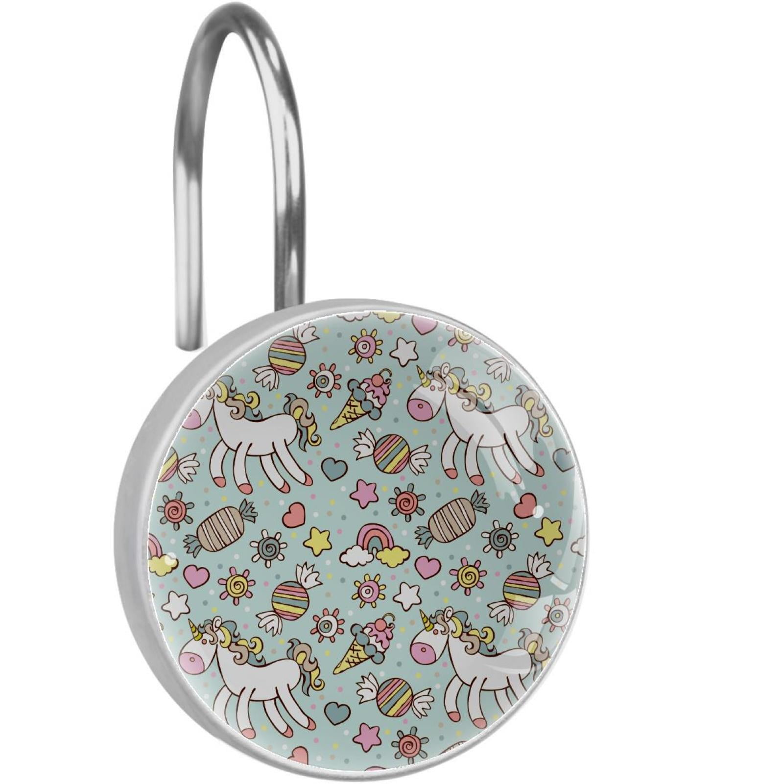 Unicorn Shower Curtain Hooks（Set of 12）for Home Hotel Shower Rods