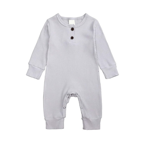 3-6 Months Baby Girl Clothes Baby Outfits for Girls Summer Toddler Winter Long Sleeve Boys Girls Ribbed Solid Color Jumpsuit Outwear For Babys Clothes