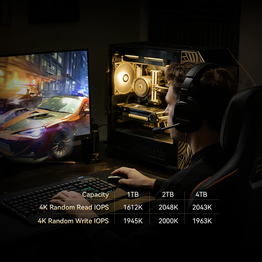 KingSpec OneBoom X500 4TB PCIe 5.0 NVMe M.2 SSD 2280-14000MB/s Read 13000MB/s Write 3D NAND w/DRAM - PS5 Ready, Optimized for Gamers, Video Editors, 3D Designers
