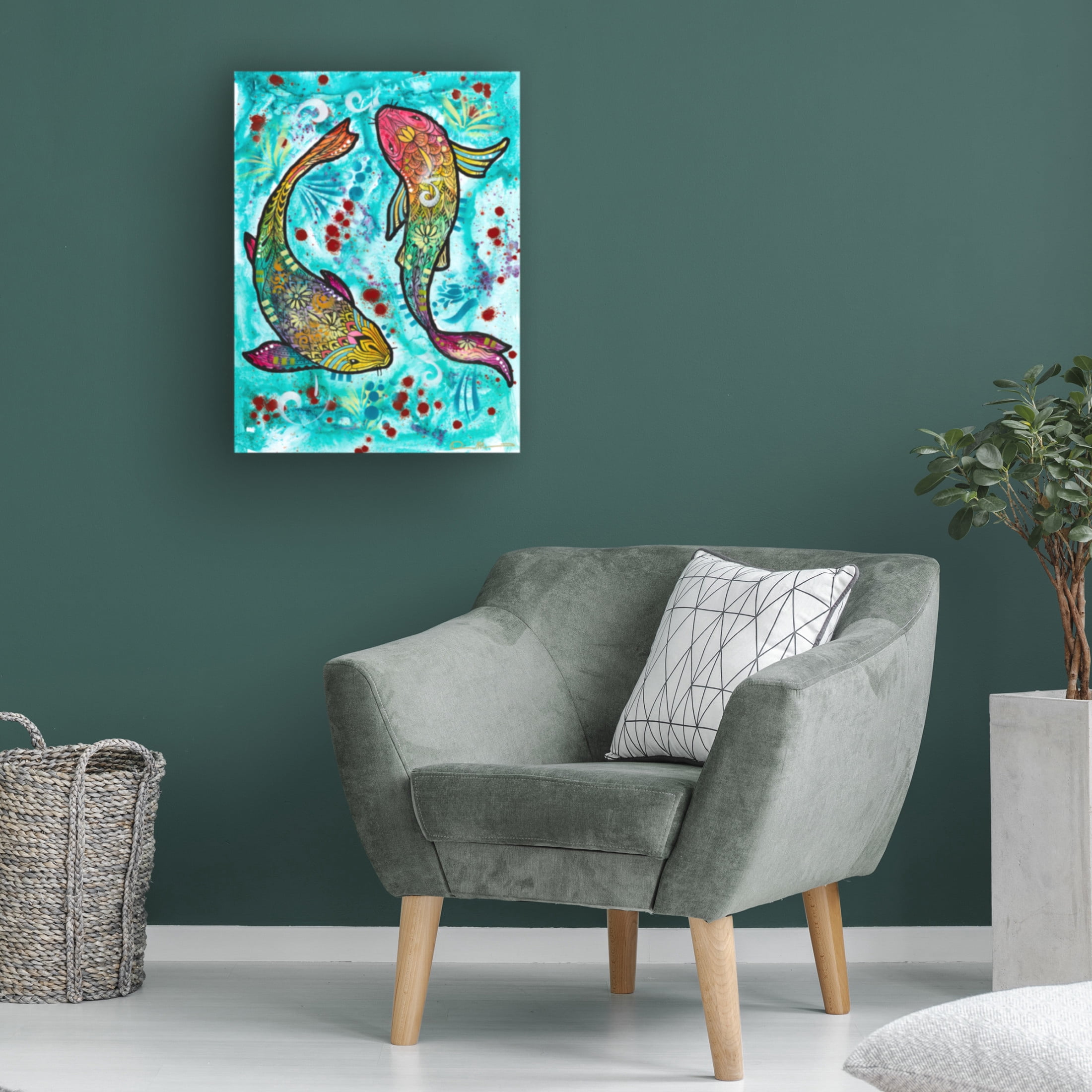 Canvas Wall Art - Dean Russo 'Pisces Fish' Wall Art for Living Room, Bedroom, or Office Décor by Trademark Fine Art - 14 x 19 Inches