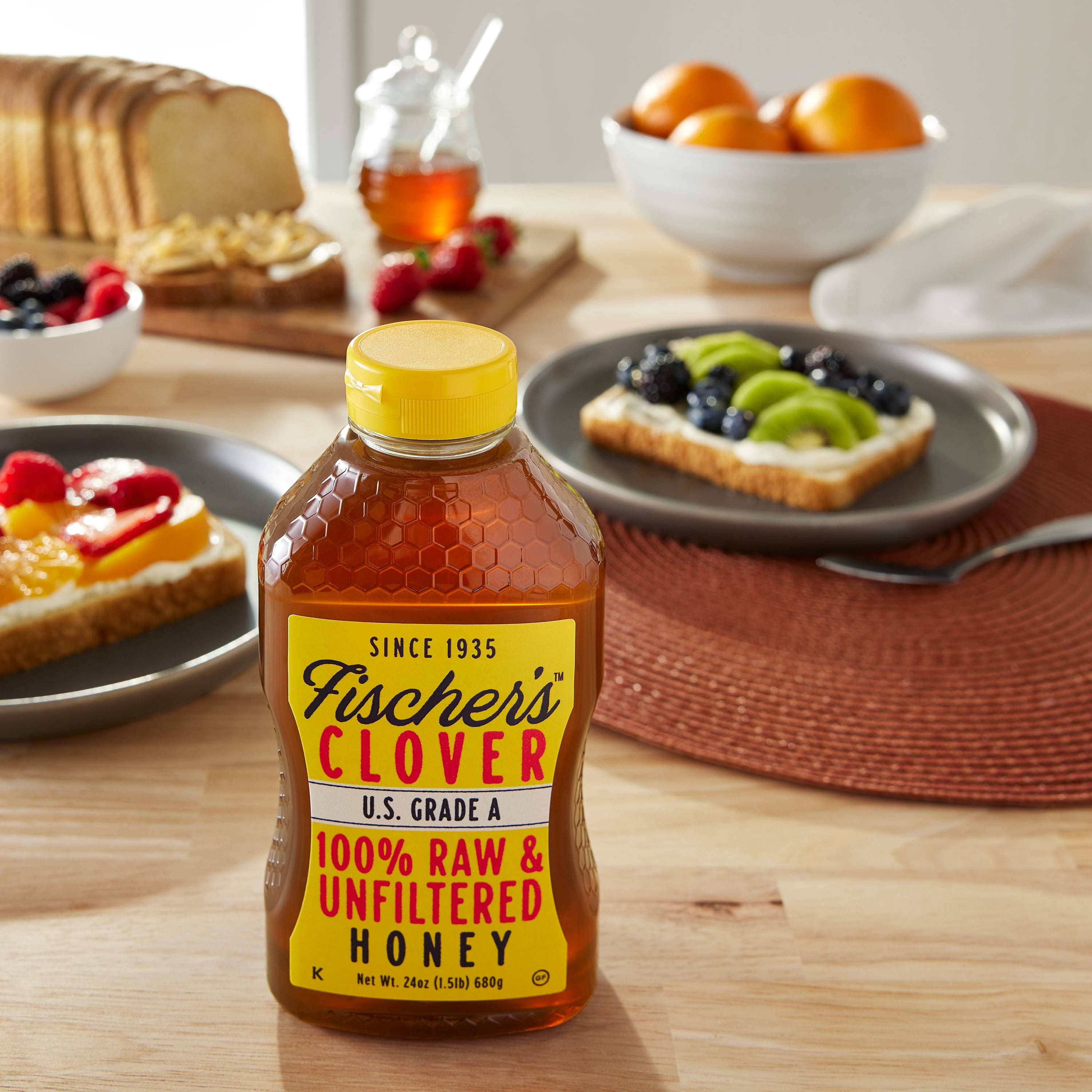 Fischer's Honey 24oz Pure Clover Honey Squeeze Bottle