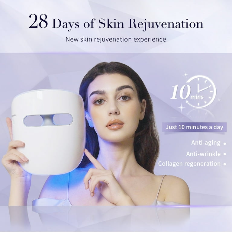 HIME SAMA Electric Therapy Beauty LED Face Mask, Red & Blue
