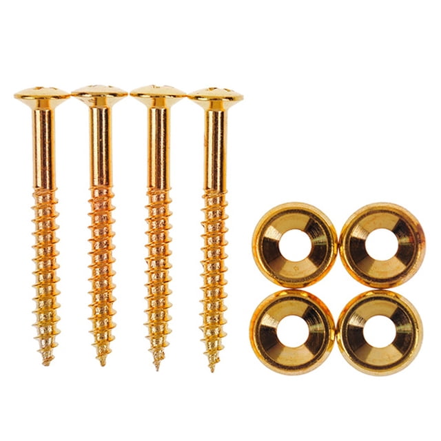Graflsoa 4-Piece Gold Electric Guitar Bass Neck Ferrule Bushings with Screws for Secure Body-Neck Connection