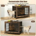 thumbnail image 7 of Pefilos 32" Wooden Dog Crate Furniture for Indoor Dogs, Dog Kennel with Double Lockable Doors and Removable Tray, Modern Dog Cage for Small/Medium Dogs, Brown, 7 of 7