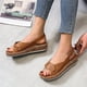 thumbnail image 5 of Moda mujer sólido verano señoras cómodas sandalias talón pendiente Casual playa zapatos Wmkox8yii  sa745, 5 of 9