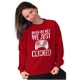 thumbnail image 3 of Just Clicked Funny Video Gamer Nerd Sweatshirt for Men or Women Brisco Brands 2X, 3 of 6