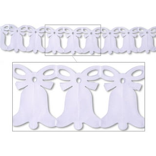 Beistle Club Pack of 12 Pure White Festive Crepe Paper Party Streamers 85