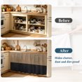 thumbnail image 3 of Black Brown Abstract Cabinet Dishwasher Hidden Curtains, Privacy Closet Door Curtain, Geometric Circular Water Ripples Adhesive Dust Proof Under Sink Skirt for Bathroom Kitchen 35"x35", 3 of 8