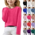 thumbnail image 2 of EnJoCho Lightweight Sweaters For Girls Cute Crew Neck Soft Knit Pullovers Teens Casual Loose Spring Long Sleeve Tops 5-15 Years, 2 of 9