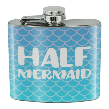 

Half Mermaid With Blue Scales Stainless Steel 5oz Hip Drink Kidney Flask