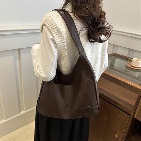 Women Tote Handbags Chic Vegan Tote Bag Purse Stylish Shoulder Bag (Brown One Size)