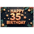 thumbnail image 2 of Glitter Stars Birthday Banner Happy 35th Celebration Milestone Event Decoration for Birthday Party Adult Indoor Holiday, 2 of 7