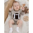 thumbnail image 6 of Rovasas Baby Boy Romper Long Sleeve Football Embroidery Stripes Bodysuit, 6 of 9