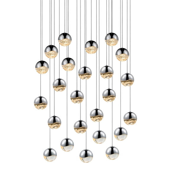 Sonneman 2918.01-MED Grapes 24 Light 27" Wide Led Suspension Multi Light Pendant - Chrome