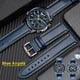 thumbnail image 2 of Correa de reloj de cuero genuino + caucho de silicona para Citizen Blue Angel AT8020 Sky Eagle JY8078 8035, pulsera de 22 mm y 23 mm, color negro, 2 of 5