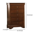 thumbnail image 5 of Transitional Style Wooden Chest With 5 Drawers  Cherry Brown, 5 of 5