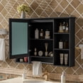 thumbnail image 4 of Euroco 3-in-1 Bathroom Mirror Cabinet, 42 inch Wall Mounted Medicine Cabinet with Adjustable Shelf & Soft Close Door, High-Define Mirror with Storage for Bathroom Vanity, 4 of 23