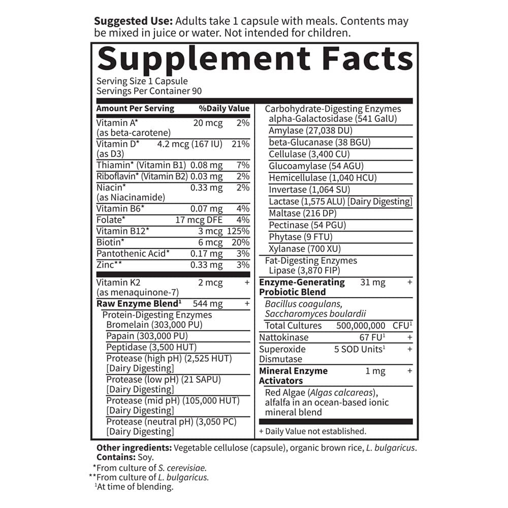 Garden of Life RAW Enzymes Women, 90 Vegetarian Capsules