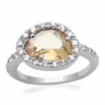 thumbnail image 1 of Alamode LO2060-6 Bague Femme en Laiton Rhodié avec AAA Grade CZ en Champagne - Taille 6, 1 of 1