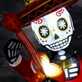 thumbnail image 5 of 4-Foot Day of The Dead Inflatable Skull Guitar Decor with LED Light - Halloween Outdoor Yard Décor, 5 of 5