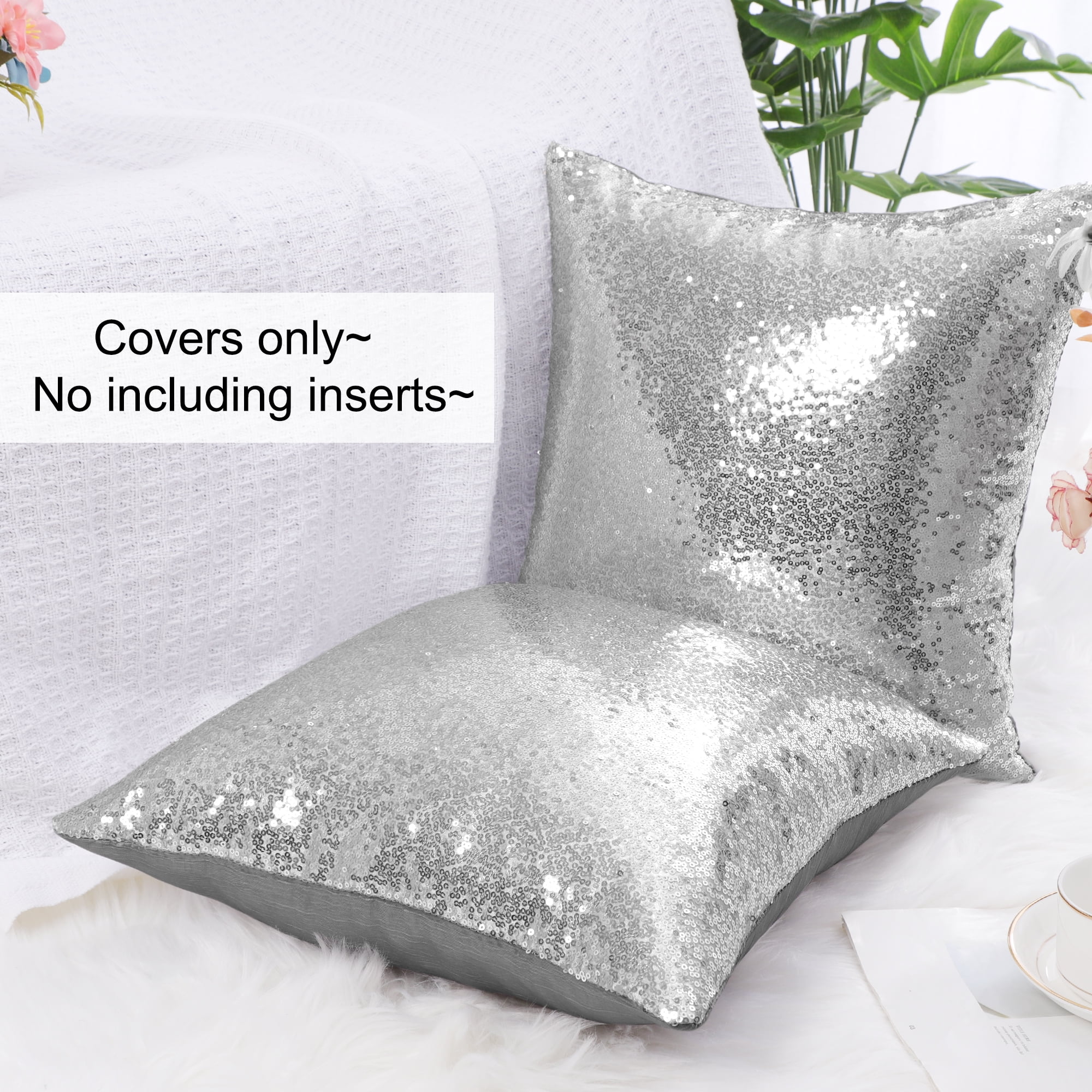 Silver sequin cushion clearance covers