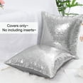 thumbnail image 5 of Unique Bargains 2 Pack Sequins Decorative Throw Pillow Covers 16" x16" Silver Tone, 5 of 8