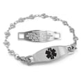 thumbnail image 1 of MedicEngraved Stainless Steel Custom Medical Alert Bracelet - 5mm Heart Link, 1 of 7