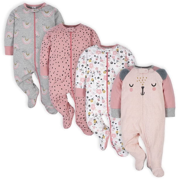 Set de Pijamas Sleep 'N Play Gerber para Bebé Niña con Osito Rosa 0-3 Meses