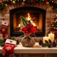 thumbnail image 3 of Mini Artificial Tabletop Christmas Plant Ornament, Compact Holiday Centerpiece Decor, Tiny Faux Greenery Display for Mantel Shelf Coffee Table Indoor Winter Xmas Home Furnishing, 3 of 7