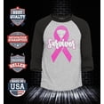 thumbnail image 2 of Shop4Ever Men's I'm A Survivor Breast Cancer Awareness Raglan Baseball Shirt XXX-Large Heather Grey/Black, 2 of 4