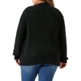 thumbnail image 3 of Agnes Orinda Women's Sweater Cardigans Plus Size Long Sleeve Crew Neck Classic Knit Cardigan Sweaters with Pockets 2X Black, 3 of 6