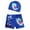 Blue, variant on Toddler Boys Rash Guard Swimsuit with Swim Trunks Cartoon Printed Kids Bathing Suit Beach Pool Surfing Size 3-4T