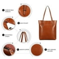 thumbnail image 5 of Kattee Vintage Genuine Leather Tote Shoulder Handbag for Woman with Adjustable Handles, 5 of 6